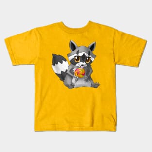 Raccoon with candy on a stick. Kids T-Shirt